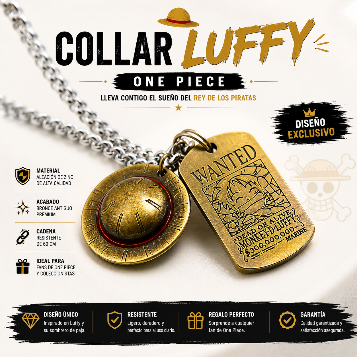 Collar de luffy Rey de los Piratas 🏴‍☠️