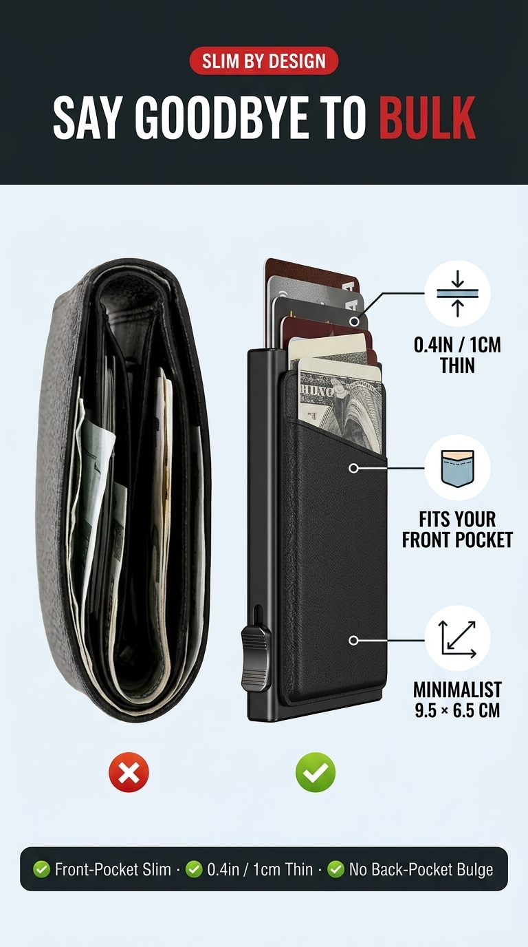 MagSafe Pop-Up Wallet – Slim RFID Card Holder for iPhone 12–15